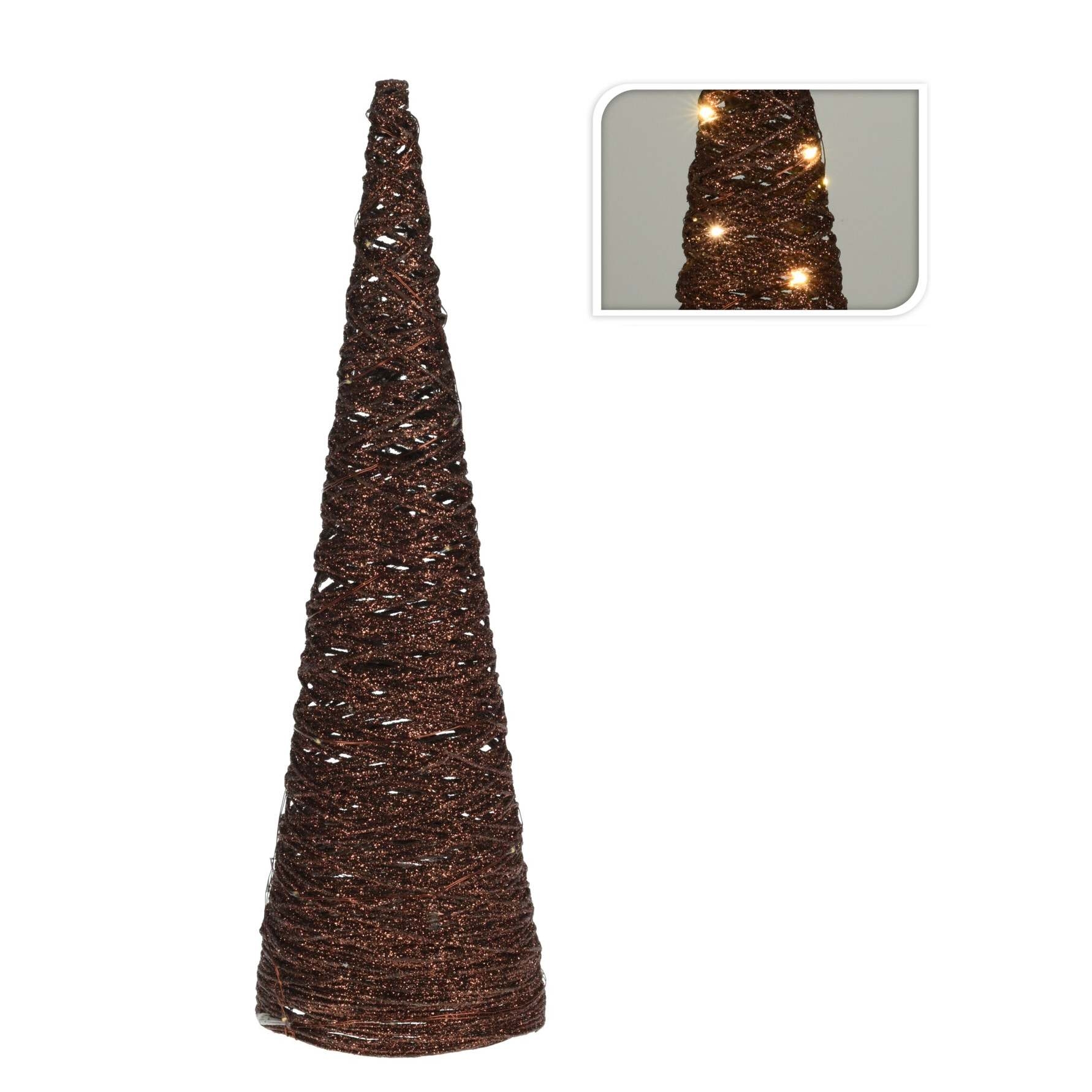 Decoratiune brad conic Copper Tree 12x38.5 cm