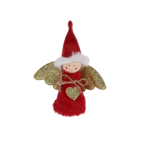 Decoratiune Christmas Angel rosu 4x14 cm