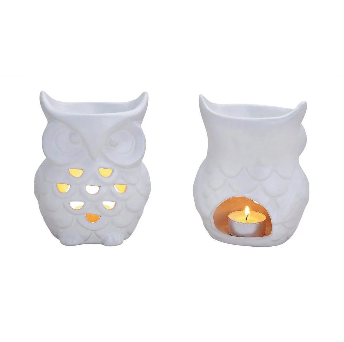 Lampă aromaterapie Owl din portelan alb 9 cm