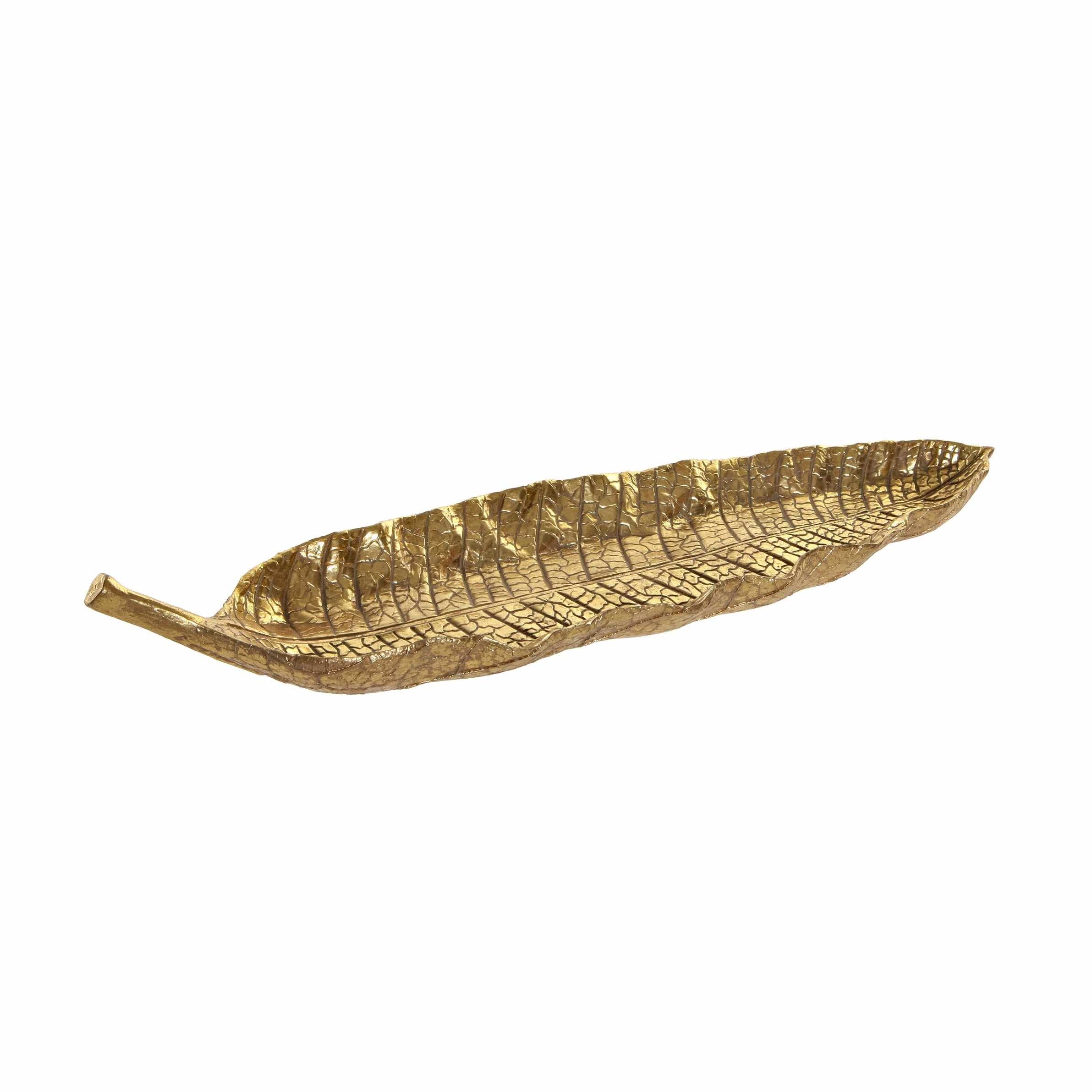 Tava decorativa Leaf auriu 41x10 cm