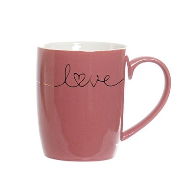 Cana Love din ceramica roz 10 cm - modele diverse