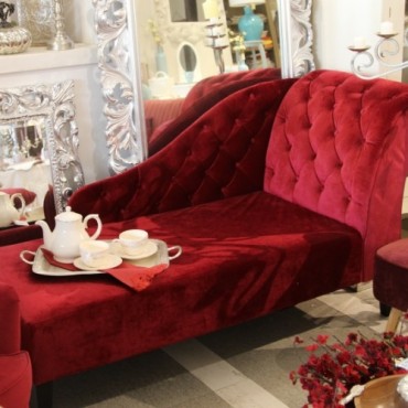 Chaise longue Velvet Red 170x90x60 cm