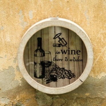 Cutie decorativa White Wine din lemn 30 cm