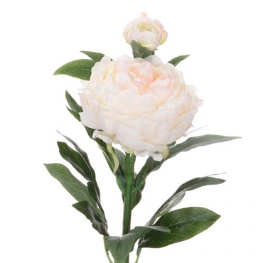 Floare decorativa Bujor alb 61 cm