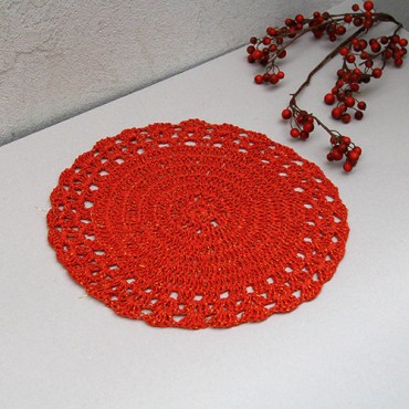 Napron Crochet rosu 37 cm