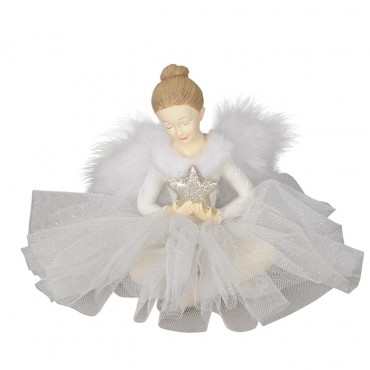 Statueta Ballerina argintie 13 cm