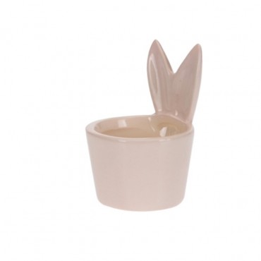 Suport pentru ou Bunny din ceramica roz 7 cm - modele diverse