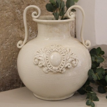 Vaza Tosca din ceramica crem 34 cm