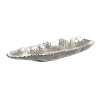 Tava Leaf din metal argintiu 60.5x19.5 cm