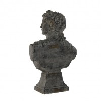 Statueta bust Caesar, fibra de sticla, gri, 36x18x58 cm 