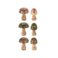 Decoratiune in forma de ciuperca, lemn mango, 7x10 cm - modele diverse