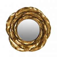 Oglinda Romance Flower auriu antichizat 41 cm