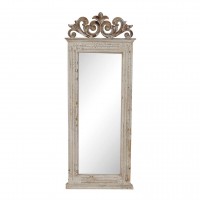 Oglinda Charming Memories din lemn antichizat alb 47.5x119 cm