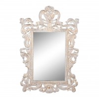 Oglinda Grandesse din lemn alb 90x135 cm