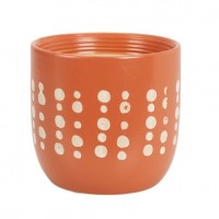 Ghiveci Boho din ceramica, portocaliu, 11x10.5 cm