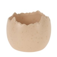 Ghiveci in forma de ou din portelan, bej, 9,3x7,7 cm