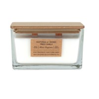 Lumanare parfumata Vanilla, recipient sticla, crem, 14.5x8.5 cm