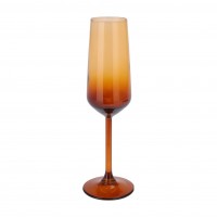 Pahar de sampanie Sunrise din sticla portocalie 23 cm