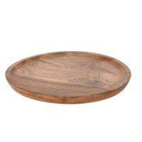 Platou rotund din lemn acacia, natur, 22,5 cm 