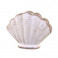 Vaza Decorativa Shell din ceramica crem 21 cm