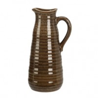 Vaza Nora din ceramica, maro, 12.5x10.5x24 cm