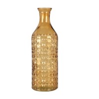 Vaza Ofelia din sticla, galben, 10x30 cm