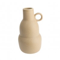 Vaza Tall Archaic din ceramica bej 11x20 cm