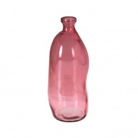 Vaza Tall Serpentine din sticla roz 13x35 cm