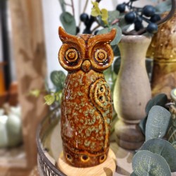 Decoratiune Owl din portelan maro 15 cm - modele diverse