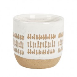 Ghiveci Boho din ceramica, alb, 11x10.5 cm