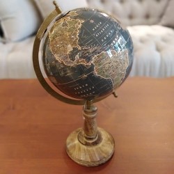 Glob Vintage Terra din lemn 38 cm