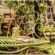 Banca Romantic Garden din metal verde 125x104 cm