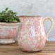 Carafa Decorativa Leaves din ceramica roz 20 cm