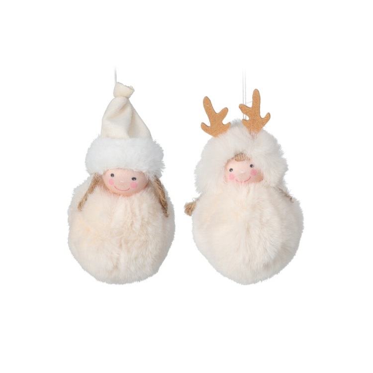 Figurina din plus fetita Winter Deer alb 13 cm - modele diverse