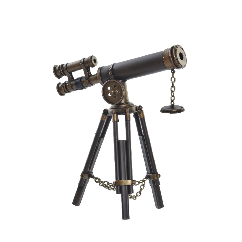 Decoratiune in forma de telescop din metal 23 cm