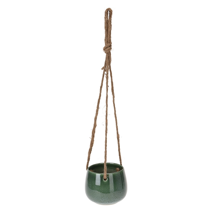 Ghiveci suspendat Marble Green din ceramica 9 cm