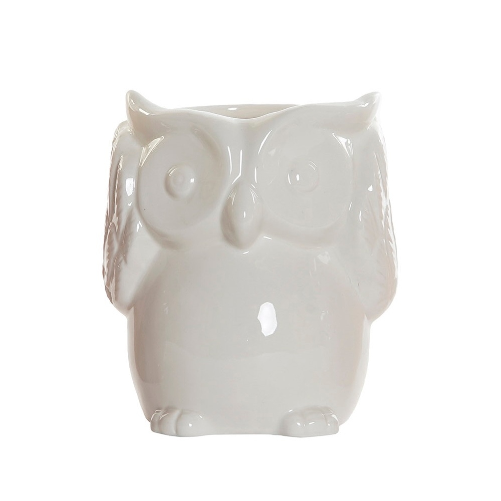 Vaza Owl din portelan alb 12 cm