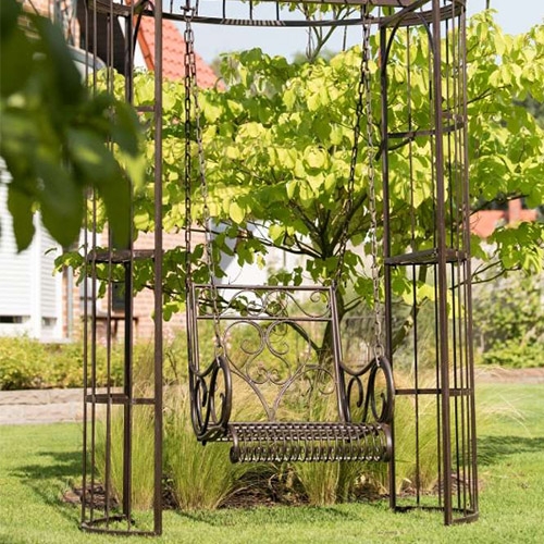 Poza Leagan de gradina Romantic Garden din metal maro 135x275 cm