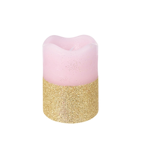 Lumanare Glitter Pink din ceara 9 cm chicville.ro imagine noua 2022