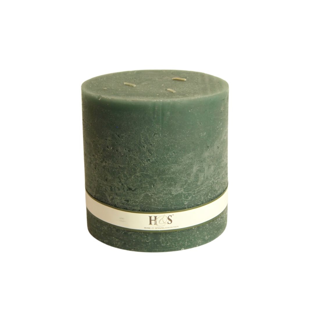 Lumanare Rustiq verde 14x14 cm