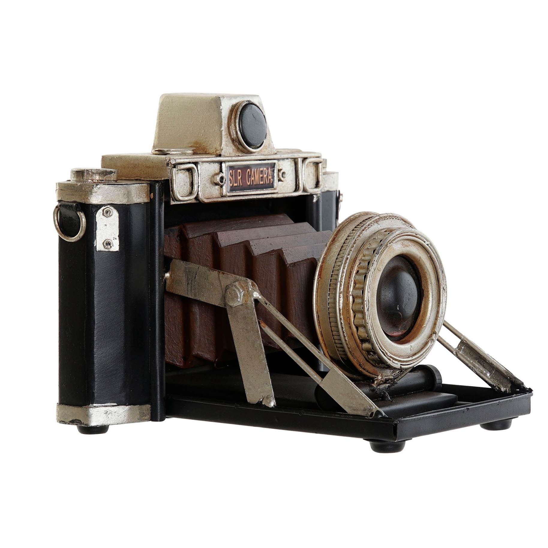 Decoratiune Old Camera din metal antichizat negru 18x16x14.5 cm