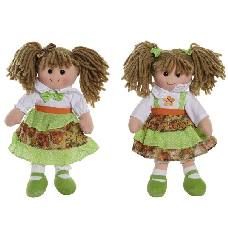 Papusa Annie bumbac verde 35 cm - modele diverse