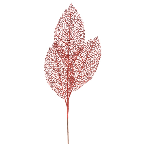 Ramura decorativa Red Vein Leaf 79 cm