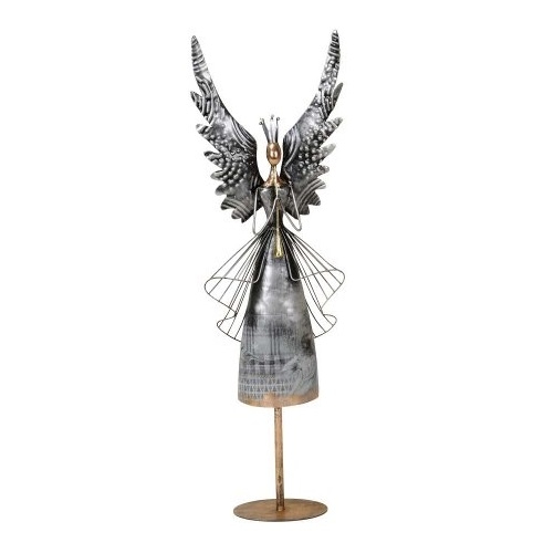 Statueta inger Vintage Wings aripi detasabile metal auriu 61 cm