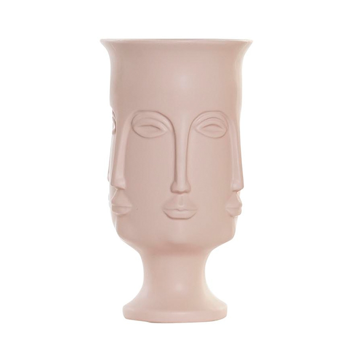 Poza Vaza Faces din ceramica roz 26 cm