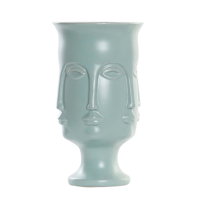 Poza Vaza Faces din ceramica turcoaz 26 cm